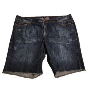 INC slim tech‎ distressed high rise mom Bermuda raw hem shorts plus size 24